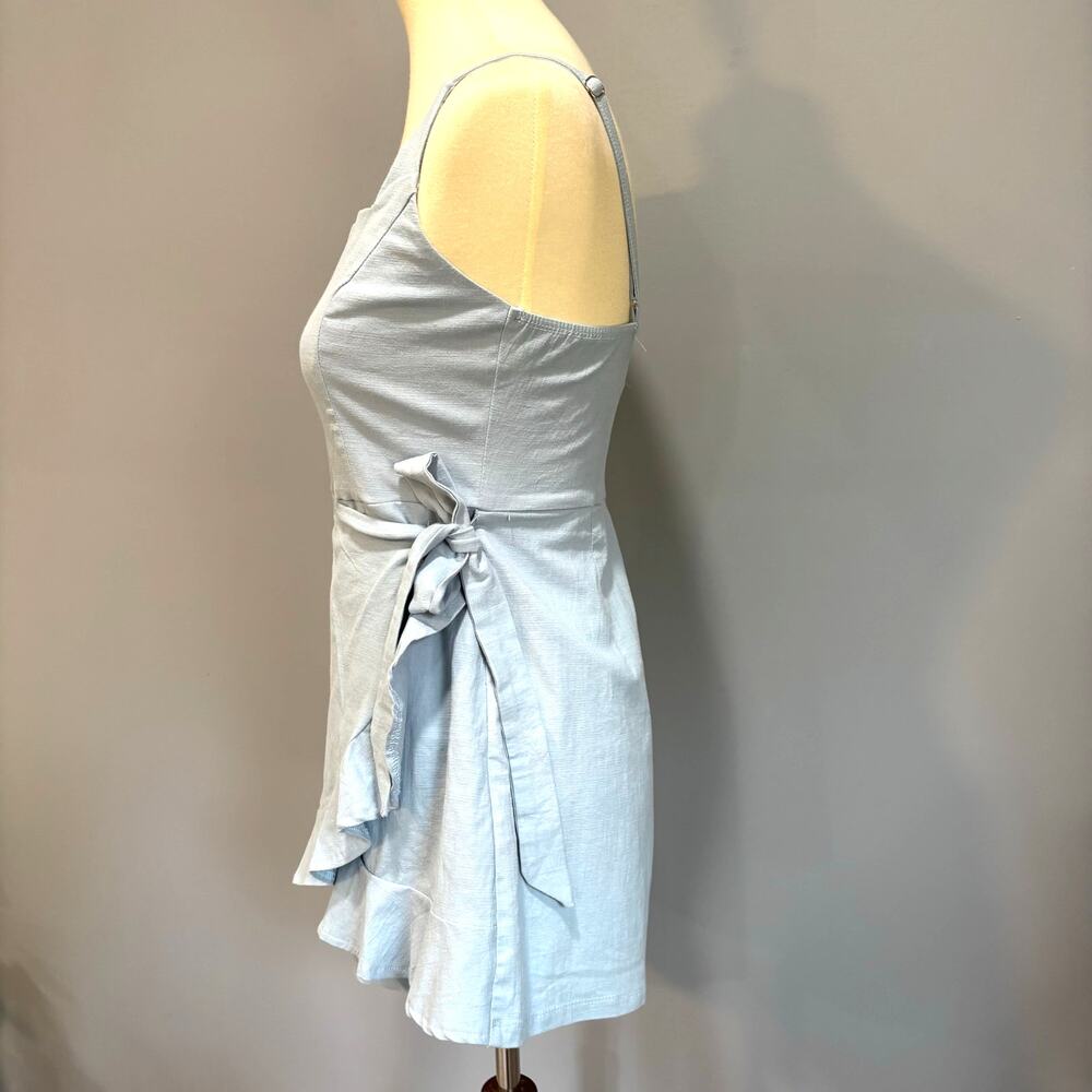 Princess Polly Cottage Hill Mini Romper Baby Blue Tiered Ruffle Wrap Skort - Picture 4 of 10
